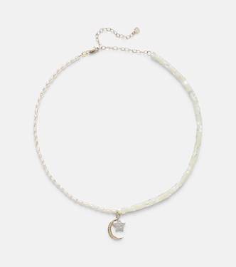 Half Moon 14kt gold choker with diamonds | Sydney Evan