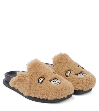 Pantoletten aus Faux Shearling | Moschino Kids