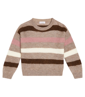 Jersey de mezcla de mohair a rayas | Brunello Cucinelli Kids