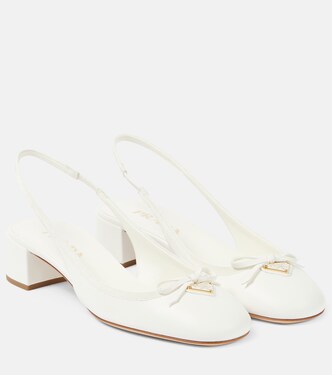 35 leather slingback pumps | Prada