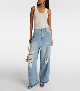Beaded jersey tank top | Xu Zhi