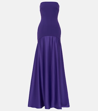 Off-Shoulder-Robe Alessandra aus Satin | Solace London