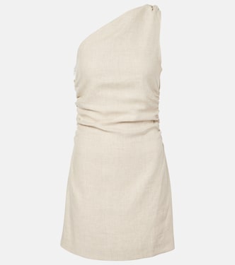 Poet one-shoulder linen minidress | Faithfull