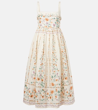 Bedrucktes Midikleid Barbara aus Leinen | Agua by Agua Bendita
