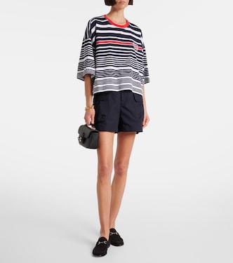Camiseta cropped de algodón a rayas | Gucci