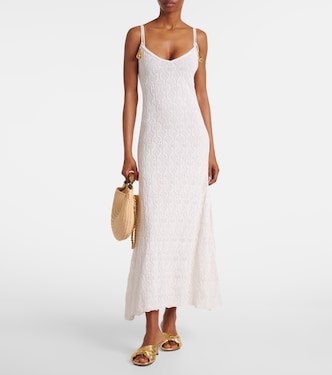Fish Lace cotton and silk maxi dress | Bottega Veneta
