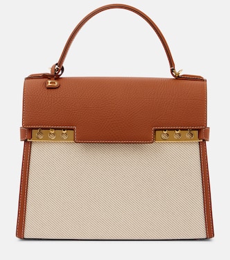 Tote Tempête MM aus Leder und Canvas | Delvaux
