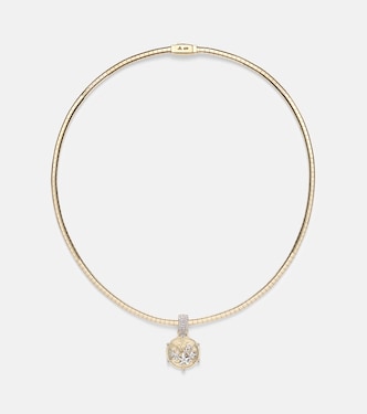 18kt gold necklace with diamonds | FoundRae