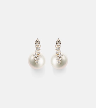 Boucles d'oreilles Cocktail en or 14 ct, perles et diamants  | Sydney Evan