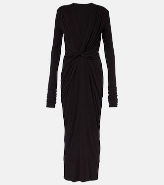 Gathered cotton-blend jersey maxi dress | Entire Studios