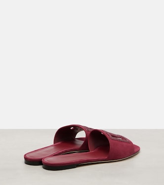 DG crystal-embellished suede slides | Dolce&Gabbana