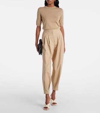 Pantalones tapered Kabuki de lona | Max Mara