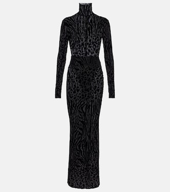 Sheer animal-print devoré maxi dress | Alex Perry