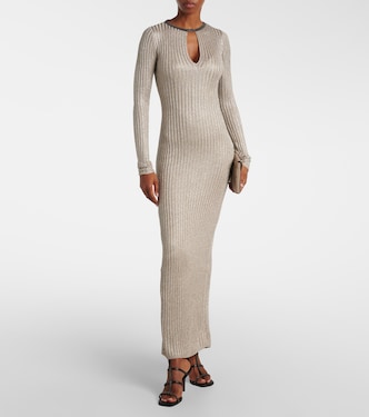 Robe longue Monoli en lamé | Brunello Cucinelli