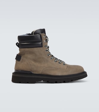 Seoul leather-trimmed suede lace-up boots | Bogner