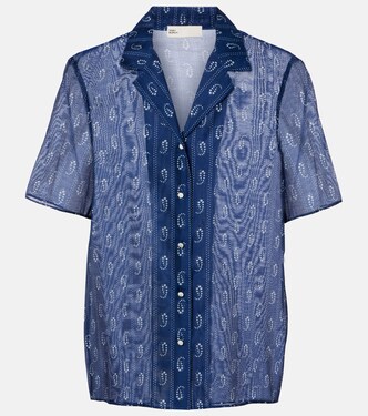 Camisa de algodón y seda estampada | Tory Burch