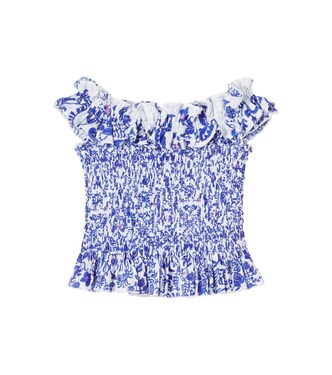 Alitza floral smocked cotton top | Poupette St Barth Kids