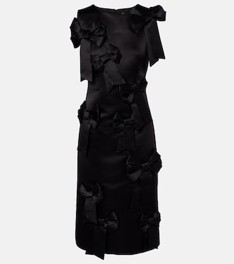 Bow-detail satin cocktail dress | Ganni