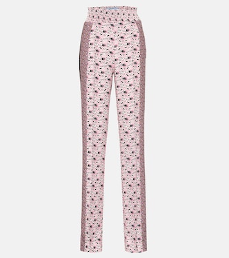 Printed high-rise crêpe pants | Prada