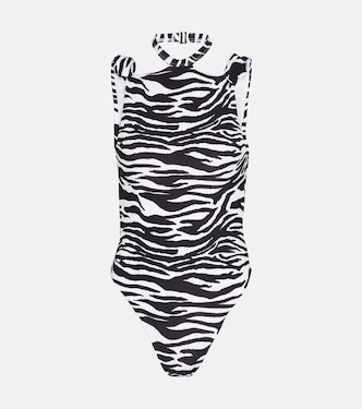 Bañador estampado con cuello halter | The Attico
