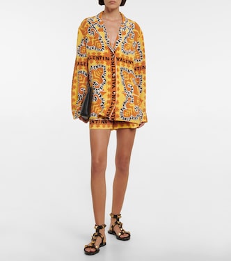 Shorts in crêpe di seta con stampa | Valentino