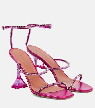 Sandales Gilda Glass en cuir à cristaux | Amina Muaddi