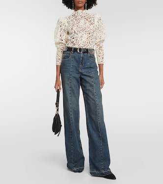 Top Neline brodé en coton à fleurs | Isabel Marant