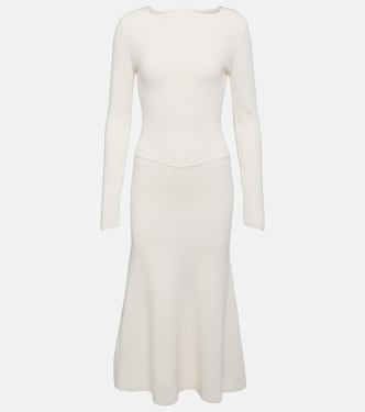 Vestido midi en mezcla de lana | Victoria Beckham