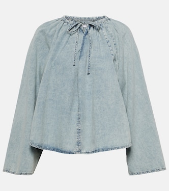 Cotton and linen denim top  | Frame