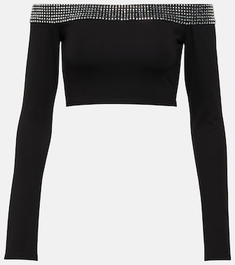 Top cropped con cristalli | David Koma