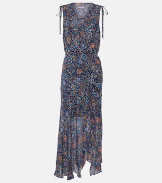 Robe midi Dovima en soie à fleurs | Veronica Beard