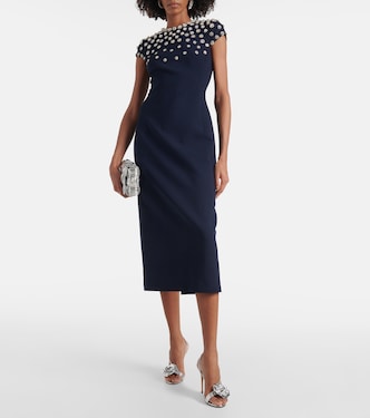 Verziertes Midikleid aus einem Wollgemisch | Oscar de la Renta