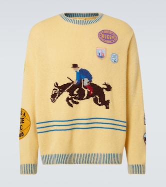 Jockey patch-appliqué alpaca and wool sweater | Bode