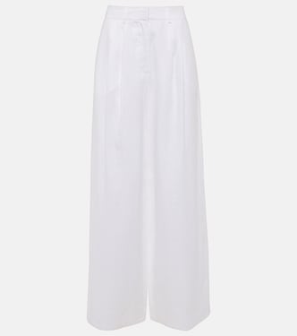 Sasha pleated linen wide-leg pants | Staud