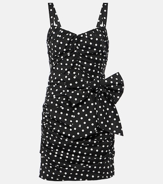 Vestido corto de mezcla de algodón con lunares | Dolce&Gabbana