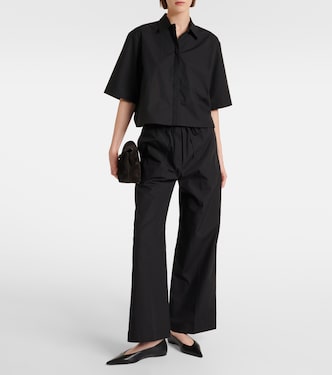 Weite High-Rise-Hose aus Baumwolle | Toteme