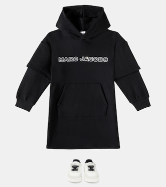 Vestido de algodón adornado con logo | Marc Jacobs Kids