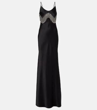 Verziertes Maxikleid aus Satin | David Koma
