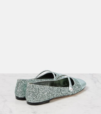 Ballerine Elisa in pelle con glitter | Jimmy Choo