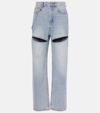 Embellished cutout wide-leg jeans | Area