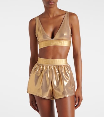 Short de bain métallisé à logo | Versace
