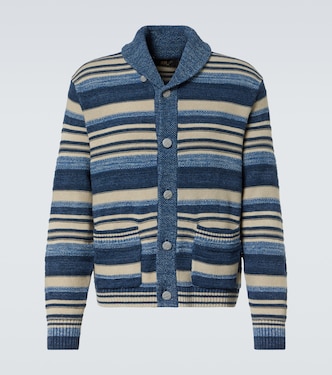 Striped cotton and linen cardigan | RRL