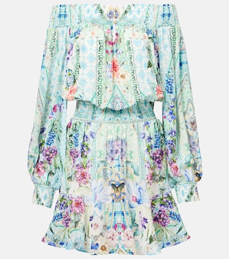 Off-Shoulder-Minikleid aus Seide | Camilla
