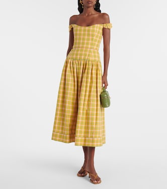 Giorgia checked cotton midi dress | Markarian