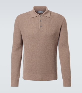 Waffle-knit wool and cashmere polo sweater | Canali