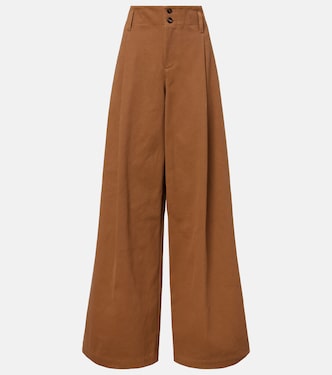 Pantalon ample à taille haute en coton | Chloé