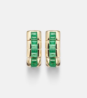 Scales 18kt gold earrings with emeralds | Shay Jewelry