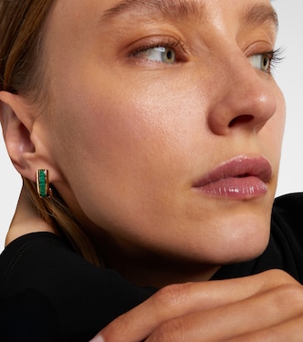Scales 18kt gold earrings with emeralds | Shay Jewelry