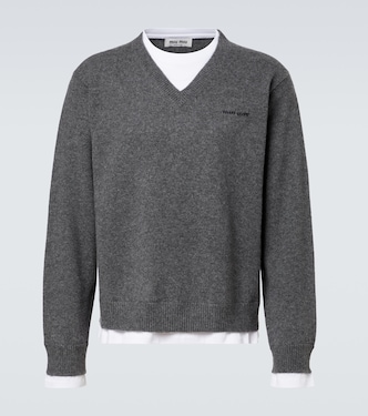 Layered cashmere sweater | Miu Miu