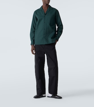 Camisa de lona en mezcla de algodón con GG | Gucci